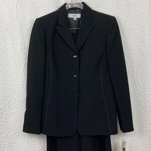 Le Suit Women's Black Silver Screen Suit Set sz 6P New